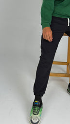 Slim pants with elastic waistband