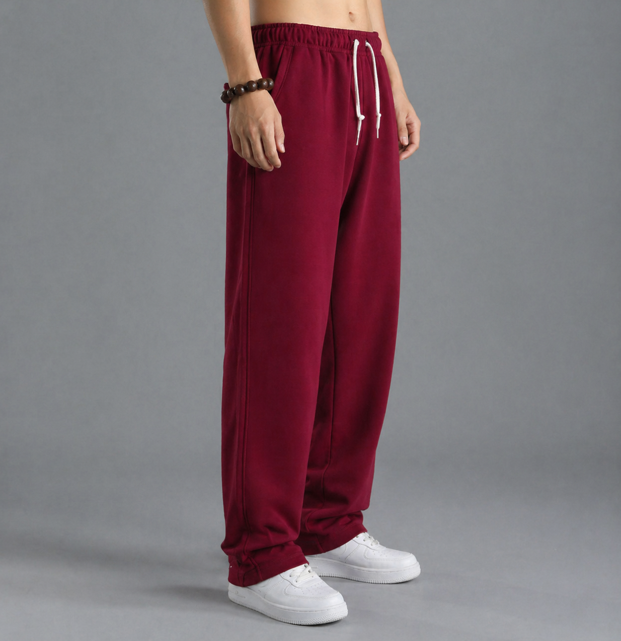 Burgundy Wide-leg pants
