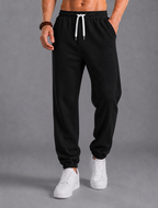Slim pants with elastic waistband