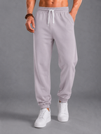 Slim pants with elastic waistband