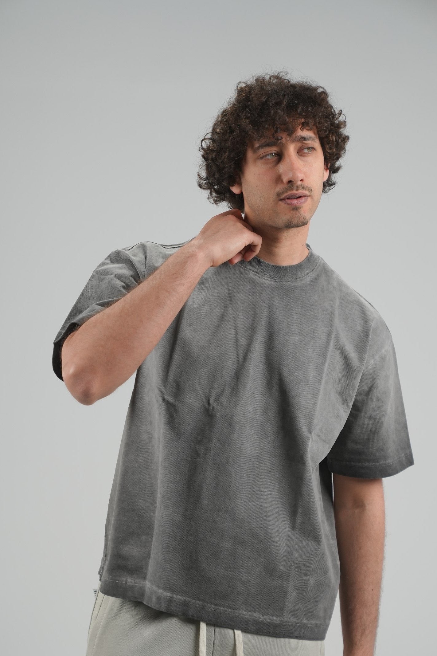 Heather Grey Boxy Fit  T_SHIRT