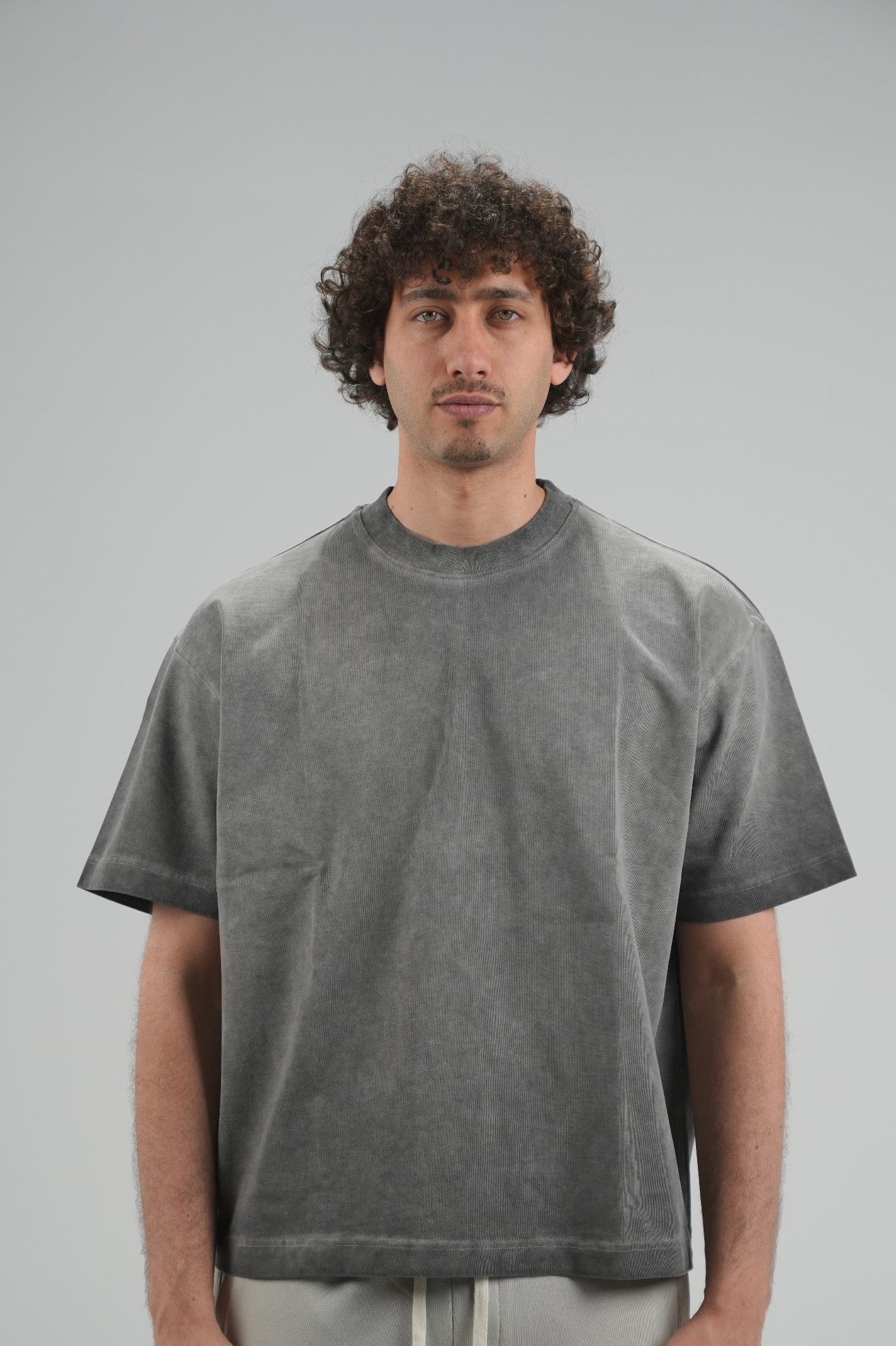 Heather Grey Boxy Fit  T_SHIRT