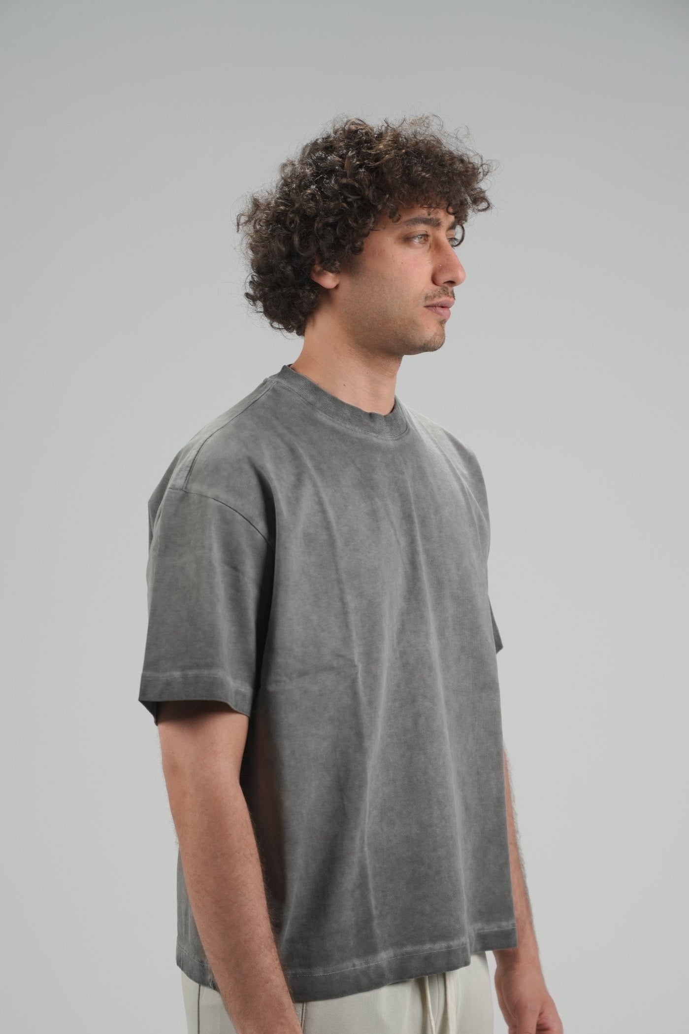 Heather Grey Boxy Fit  T_SHIRT