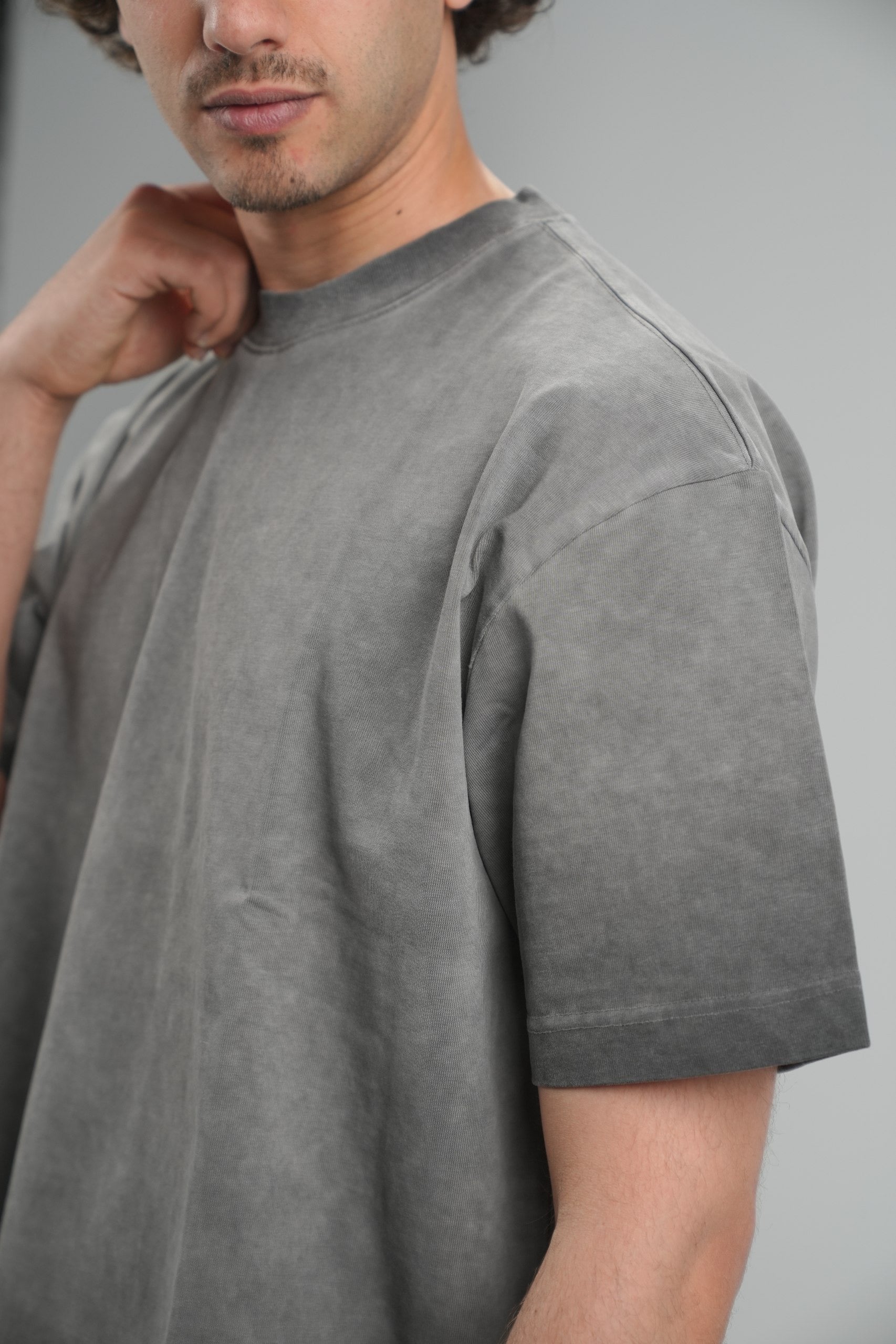 Heather Grey Boxy Fit  T_SHIRT